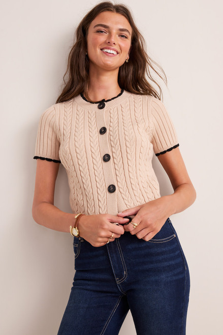 Susana Short Sleeve Button Down Cardigan