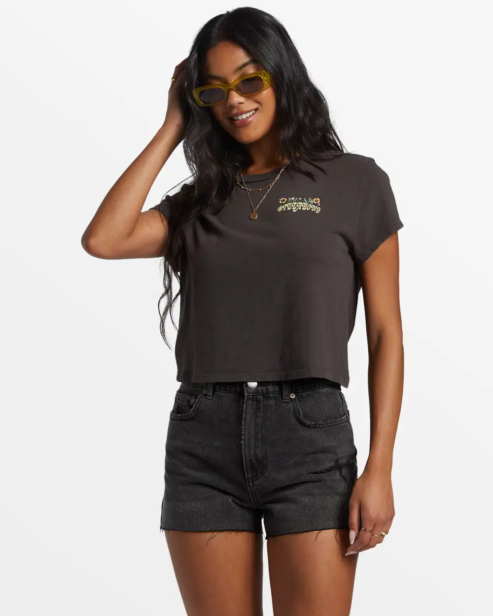 Final inventorySeason Of The Sun Cropped T-Shirt - Off Black