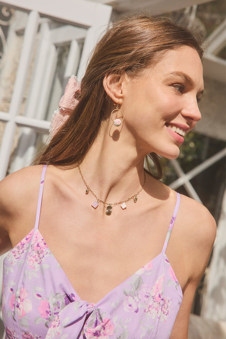 Dianne Ceramic Ball On Thin Wire Hoop Earrings