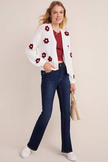 Clara Flower Bobble Cardigan