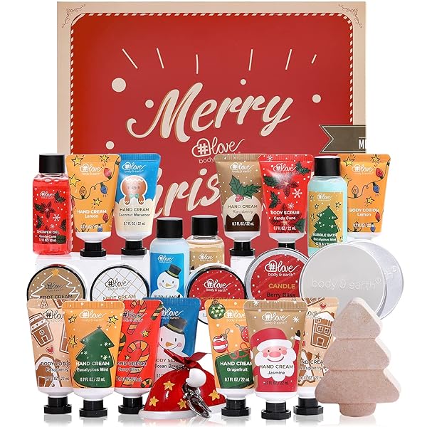 2023 Limited Edition Advent Calendar Christmas Gifts Bath Sets for Women, 24pcs Spa Gift Set, Hand&Foot Cream, Body Scrub, Bubble Bath, Shampoo, Candles, Keychain, Body Lotion, Shower Gel, Bath Bomb 24PCS RED