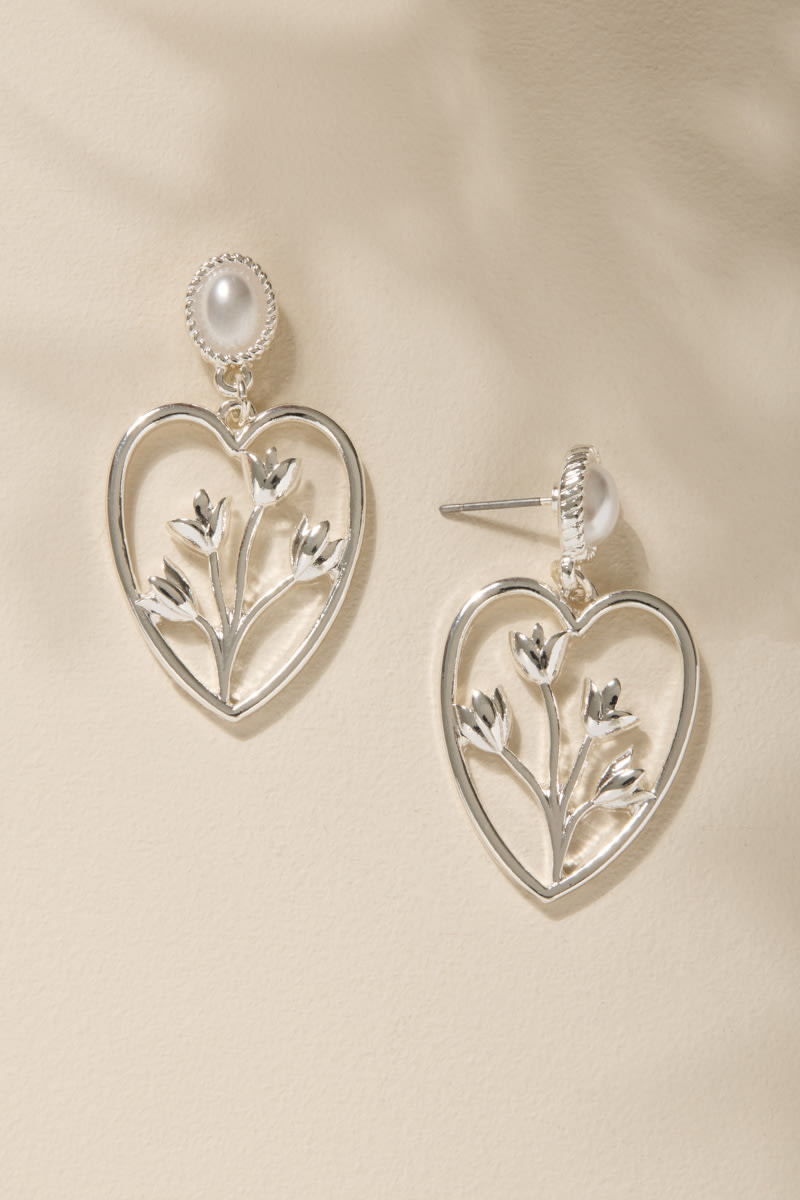 Lindsey Tulip Heart Drop Earrings