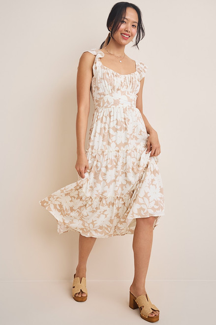 Edith Floral Tiered Midi Dress