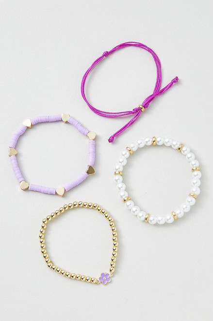 Hello Franki Purple Flower Bracelet Set for girls