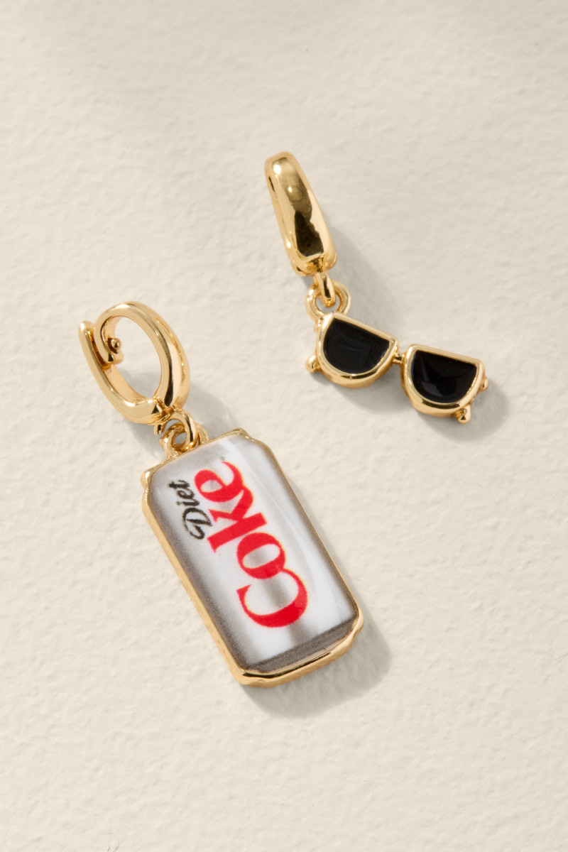 Diet Coke and Sunglasses Gold Charm Set