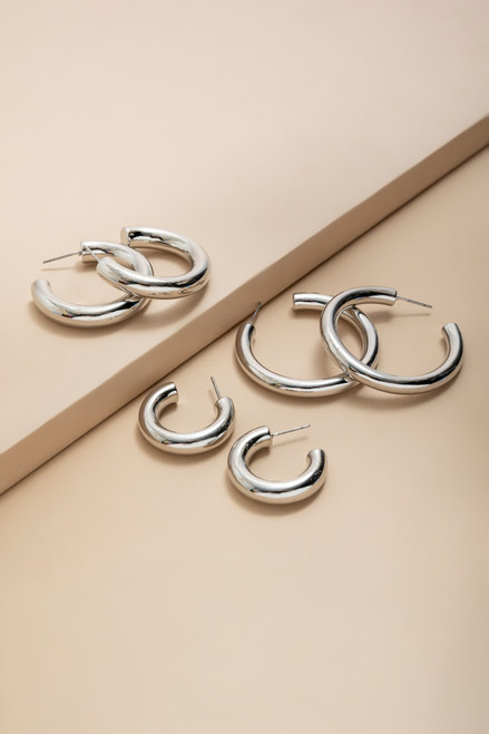 Hannah Chunky Hoop Earringg Set