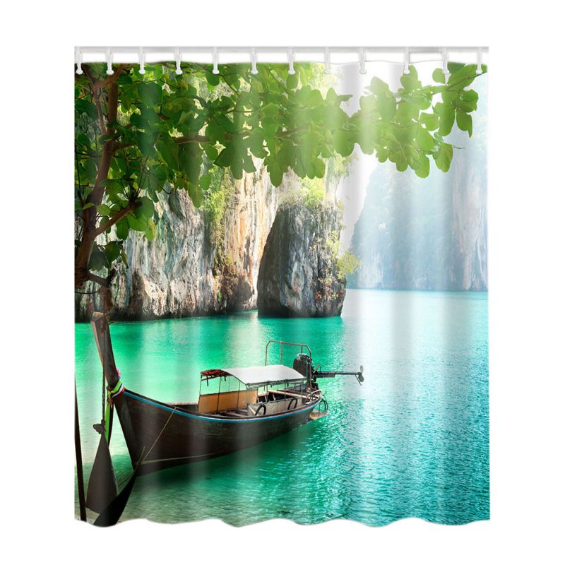 Bamboo Forest /Colorful Tree /  Deer / Vessel / Stone Waterproof Shower Curtains Bathroom Creative Polyester Bath Curtain