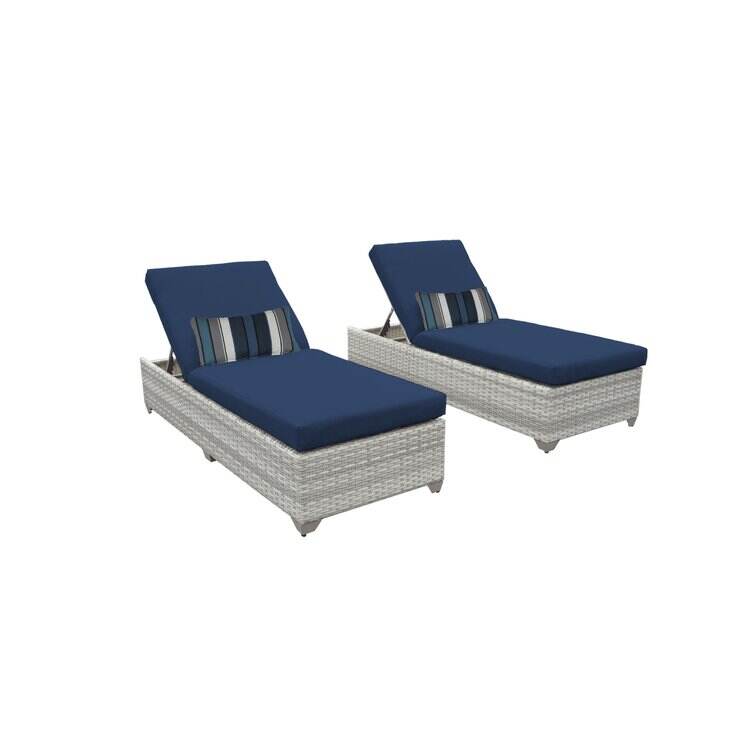 Outdoor Wicker Chaise Lounge (Set of 2)