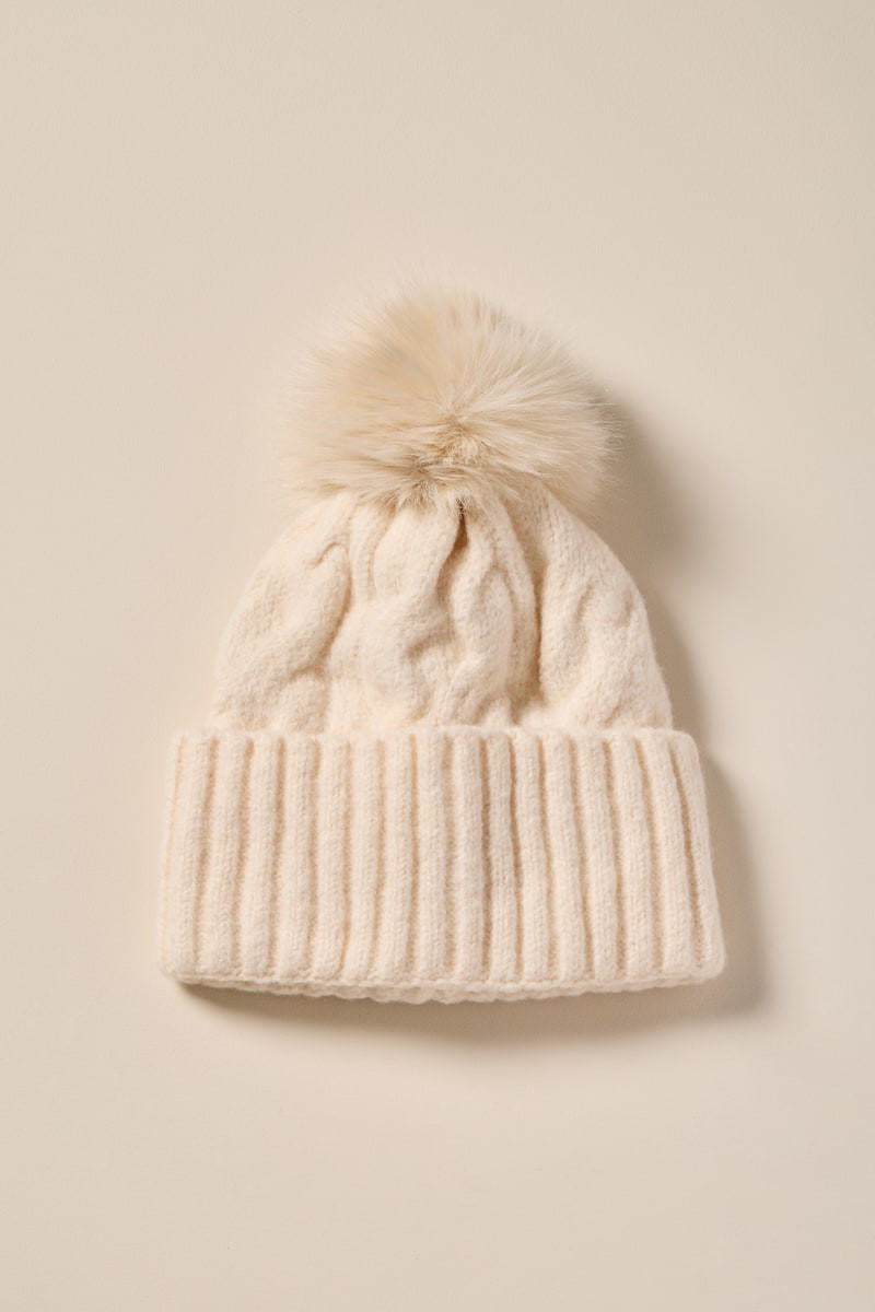 Alice Cable Knit Pom Beanie