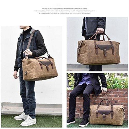 Only-bags.store Reisetaschen Männer Leder Wasserdicht Segeltuch Weekender Tasche