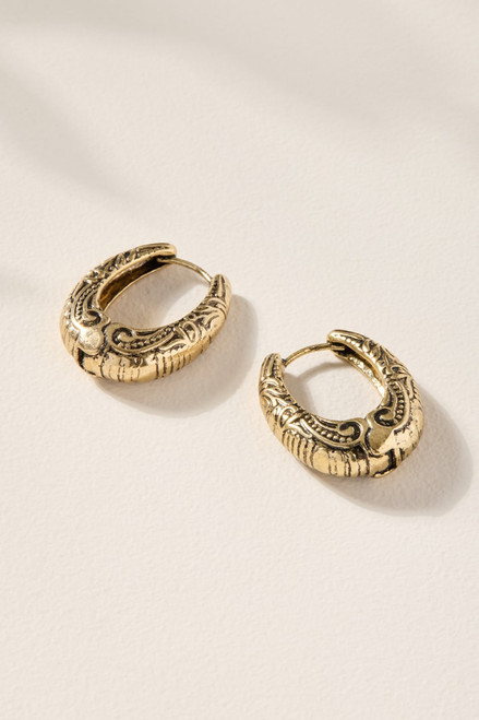 Regina Embossed Hoop Earrings