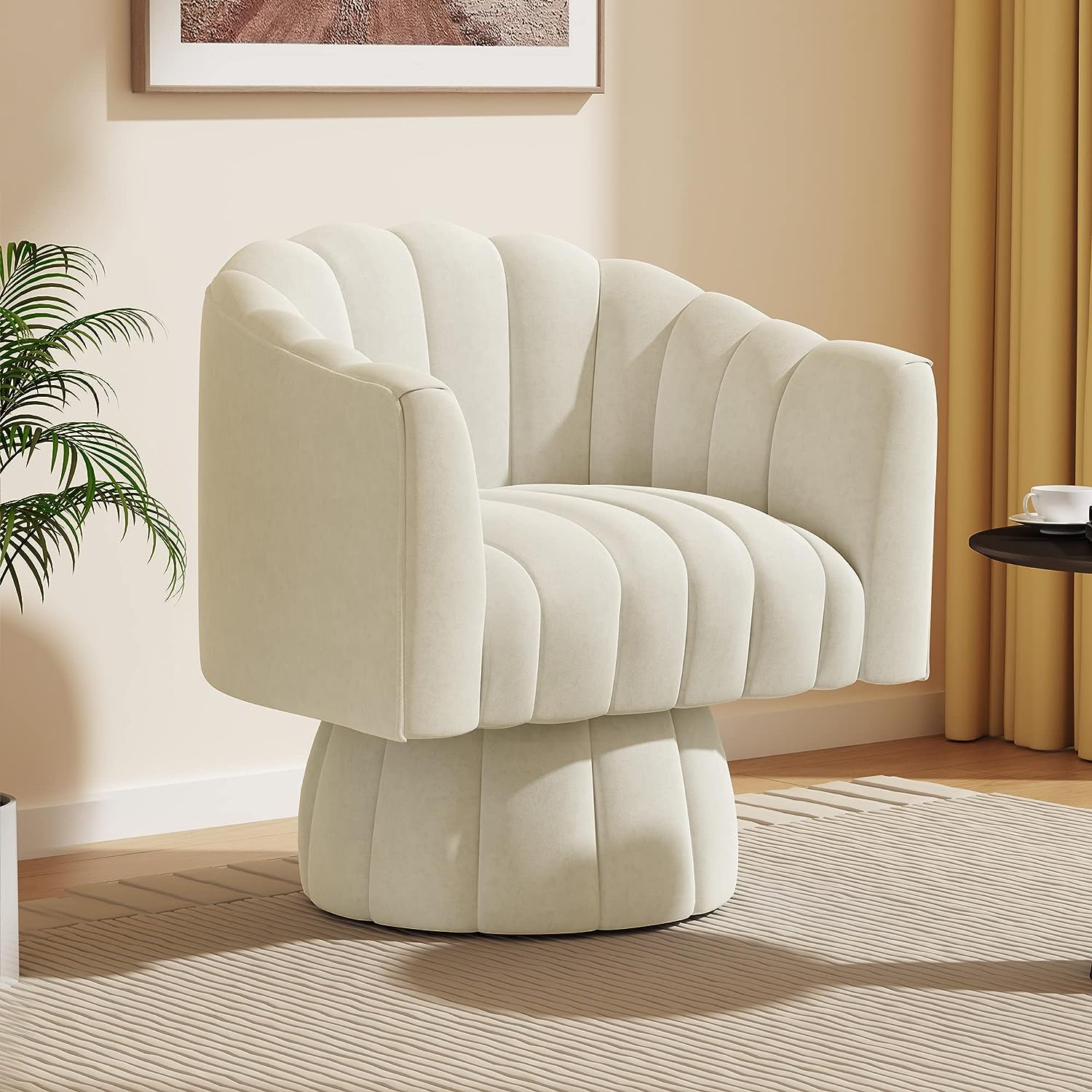 360 Degree Swivel Sofa Chair, Wide Upholstered Round Armchair.