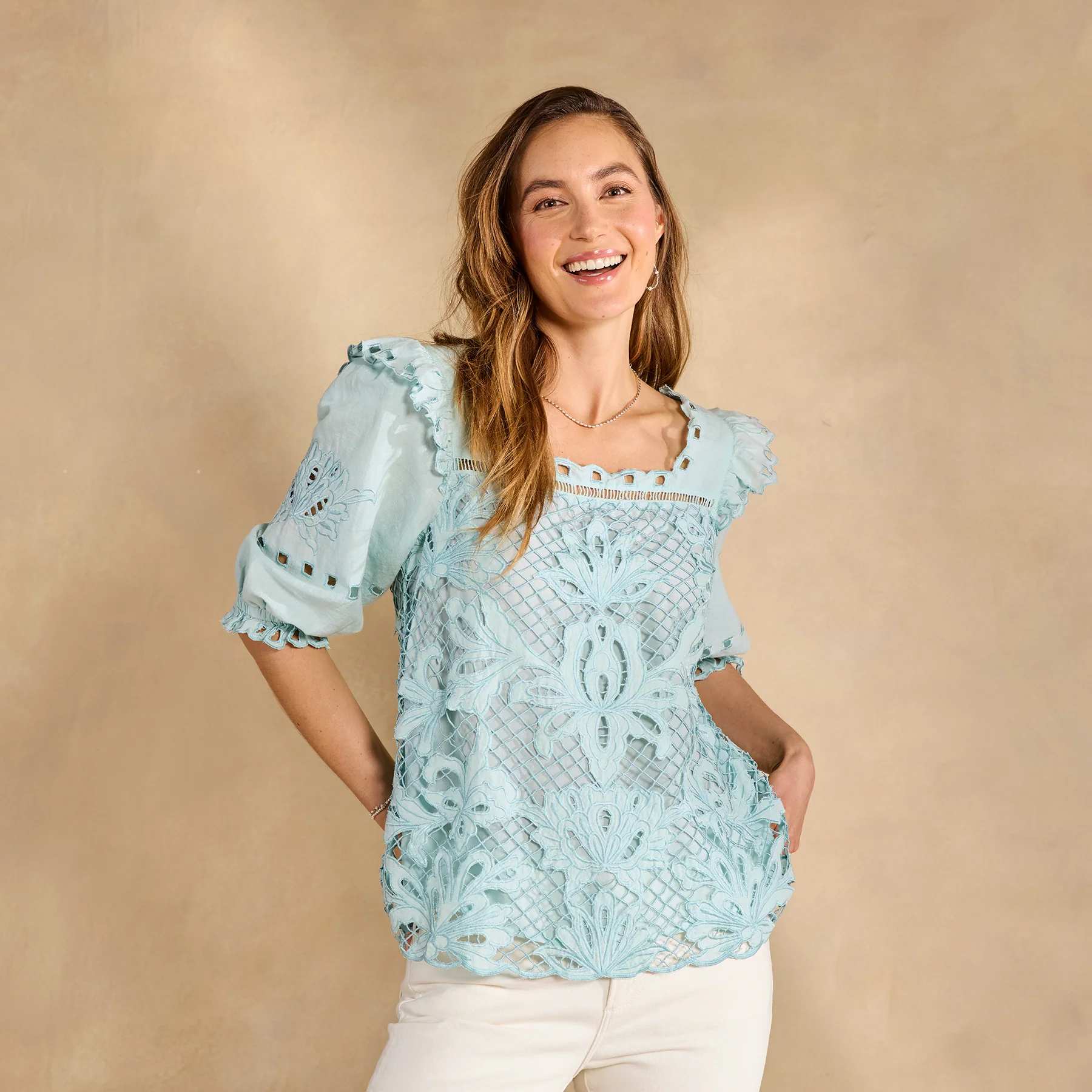 Altai Gatherings Eyelet Top