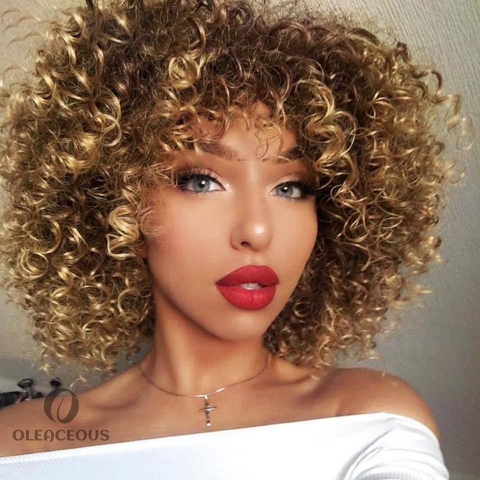 -14inches Mixed Color Curly Hot Wigs