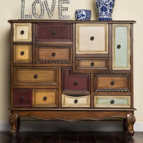 DESREE Multi/Antique Walnut Accent Chest