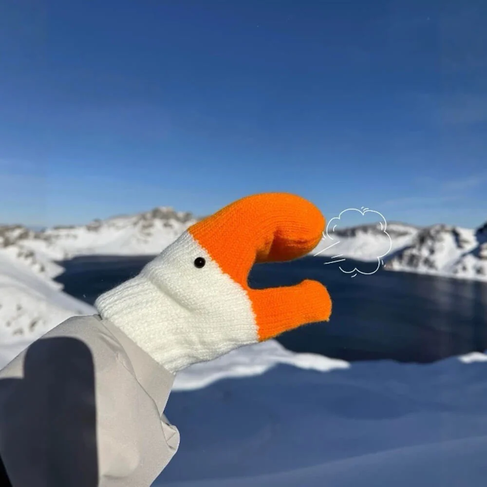 Knit Goose Winter Gloves