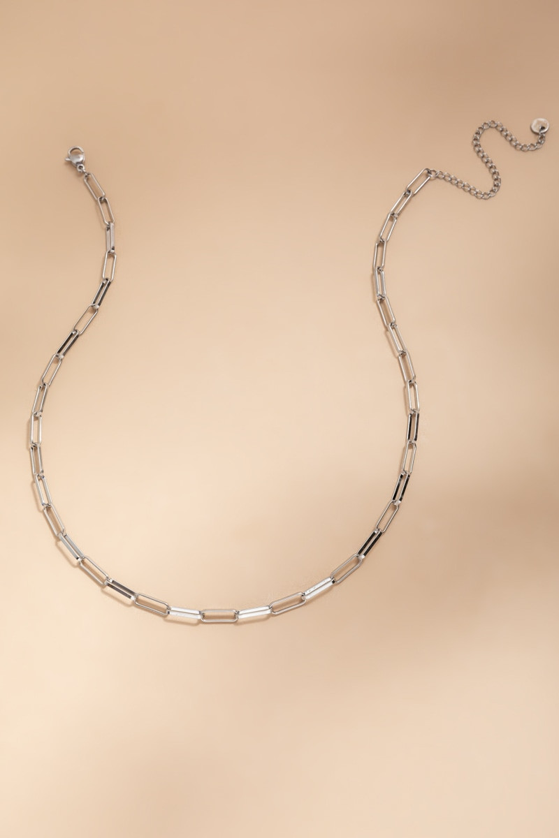 Ursula Stainless Steel Paperclip Chain Necklace