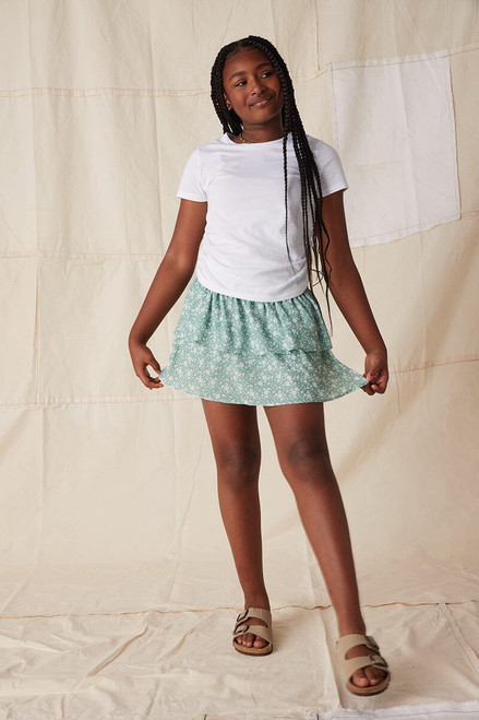 Hello Franki Mira Ditsy Floral Smocked Ruffle Skort for girls