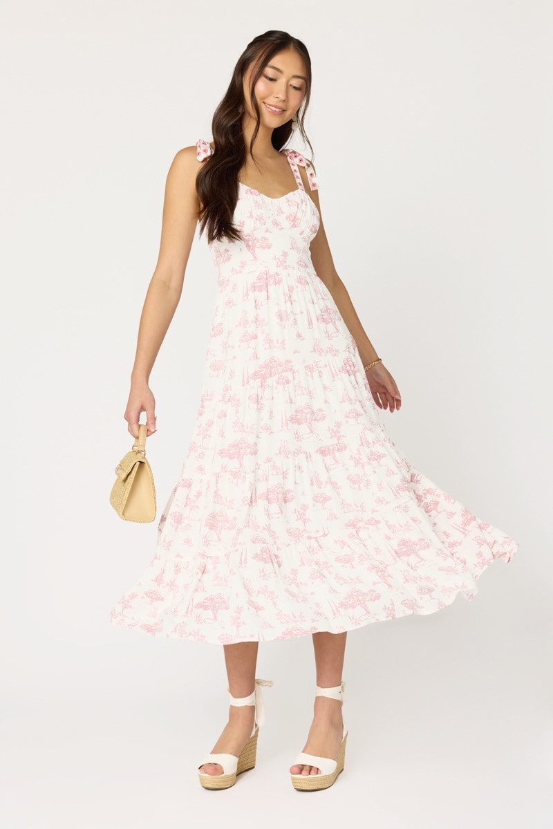 Rita Gromet Strap Floral Midi Dress