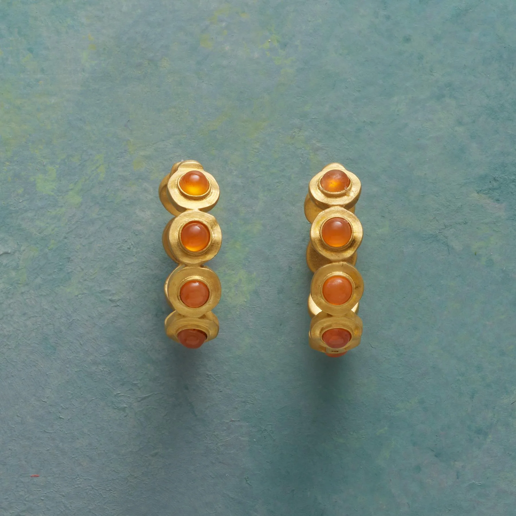 Carnelian Circle Hoop Earrings