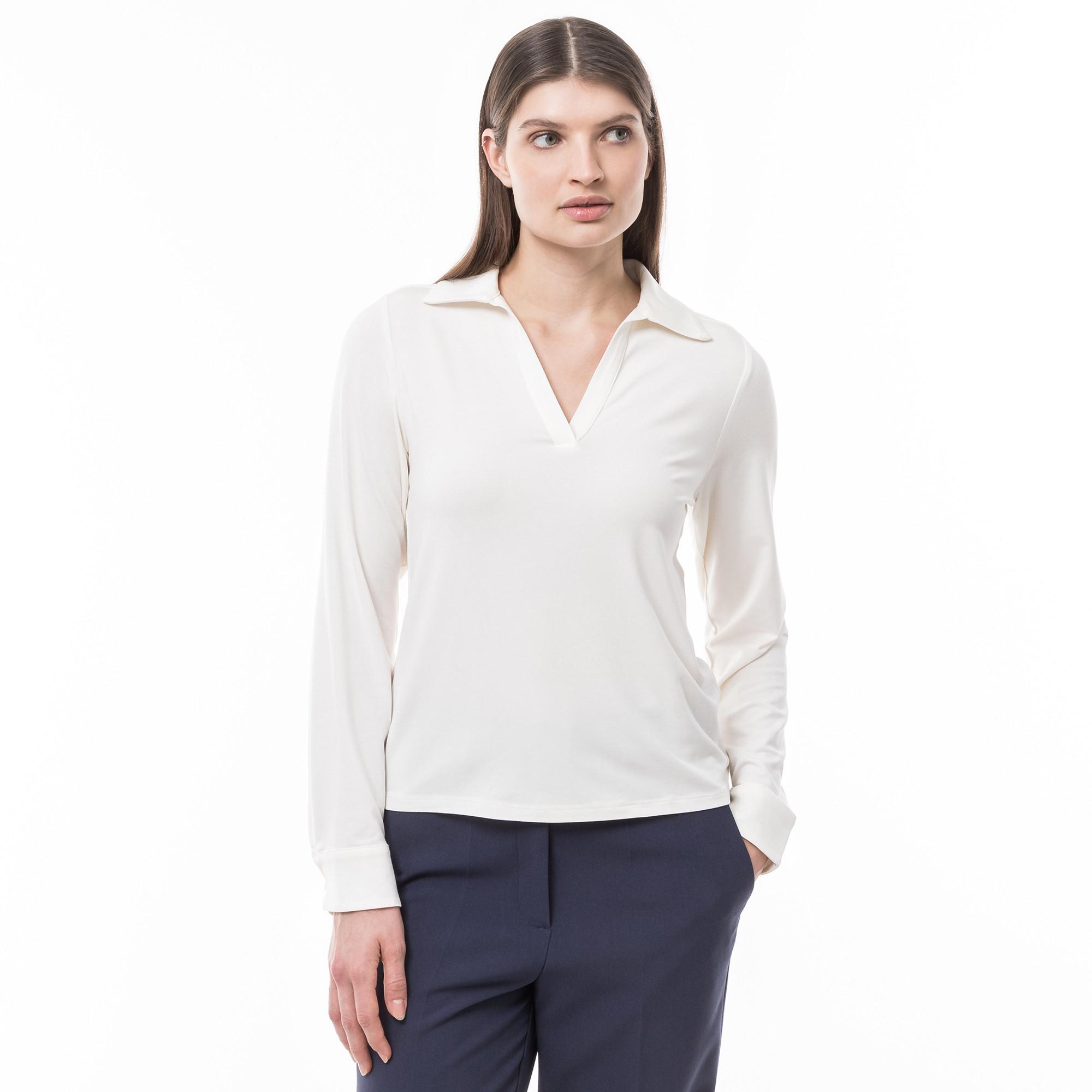 Manor Woman Modal Langarm Poloshirt