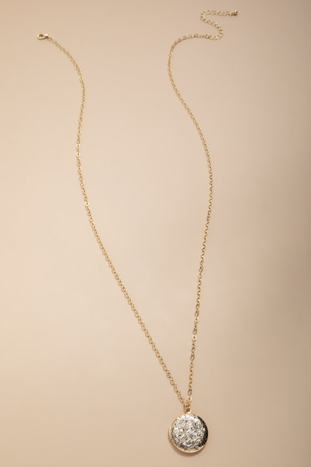 Jodie Gold Locket Pendant Necklace