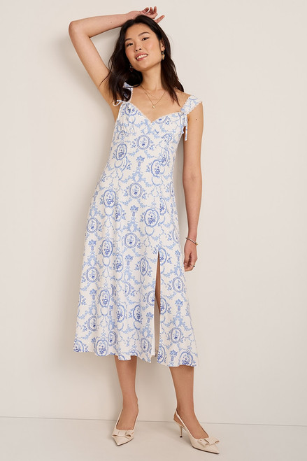 Lora Toile Print Midi Dress
