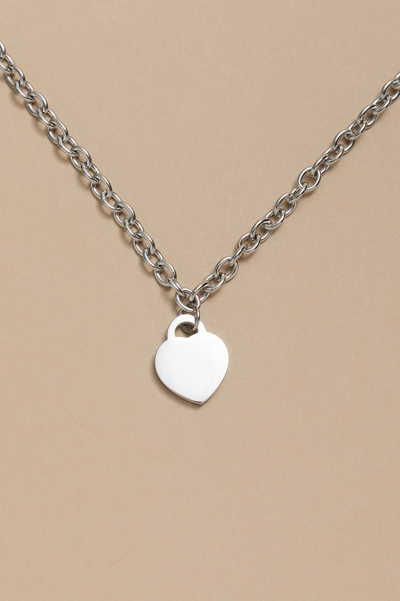 Trudy Stainless Steel Heart Locket Pendant Necklace