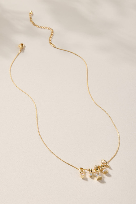 Clare Crystal Charm Pendant Necklace