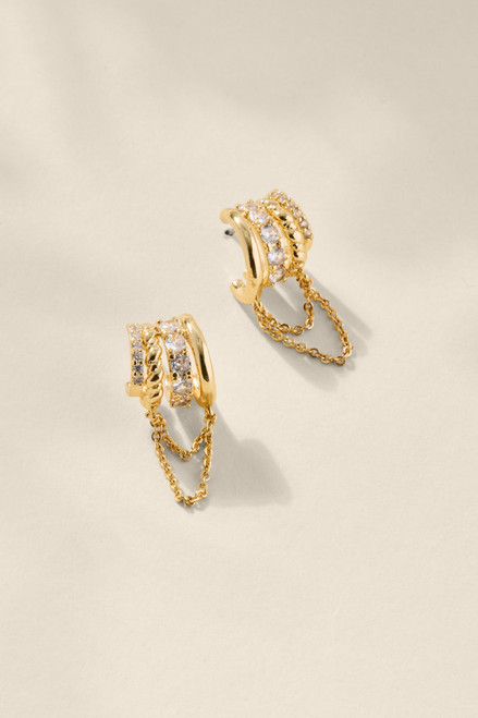 Carla Chain Double Hoop Earrings