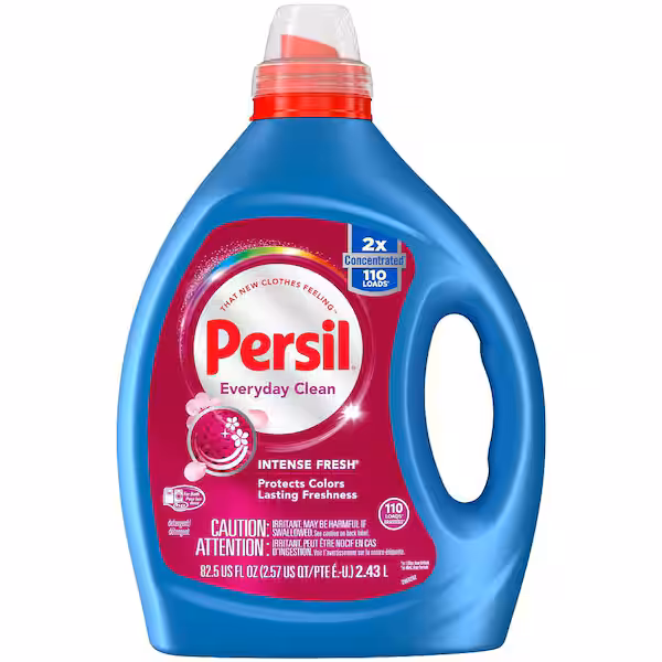 Persil Laundry Detergent Liquid, Intense Fresh Scent, 2X Concentrated, High Efficiency (HE), 110 Loads + Snuggle Blue Sparkle Liquid Fabric Softener, 2X Concentrated, 200 Loads, 80 Fl Oz