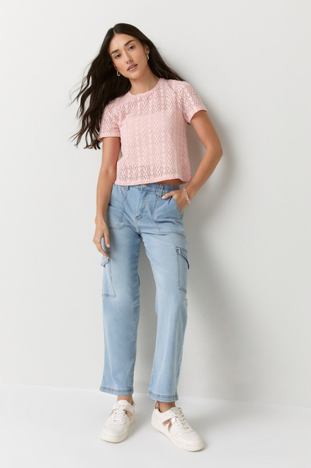 Christa Crewneck Lace Tee