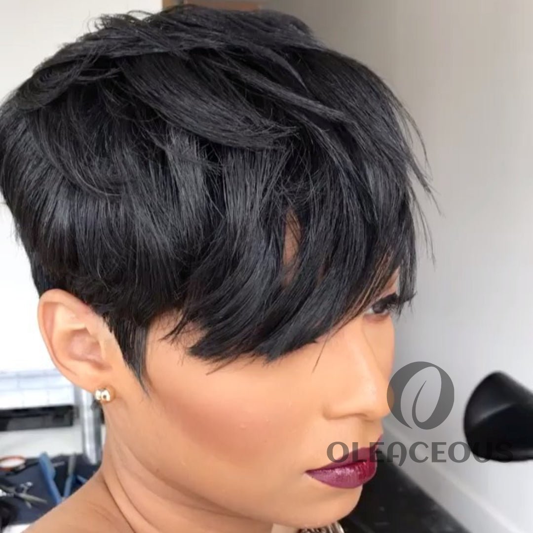 2026 New Fashion Summer Natural Short Pixie Cut Wig with bang
