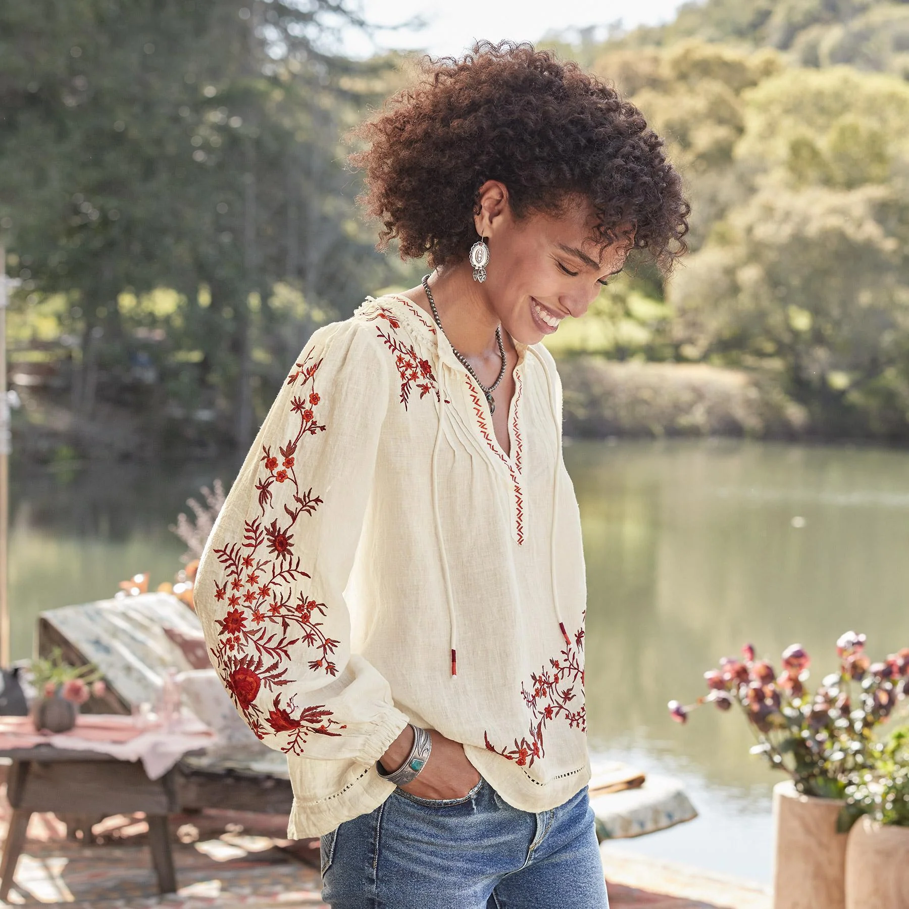 Geraldine Floral Top, Petite