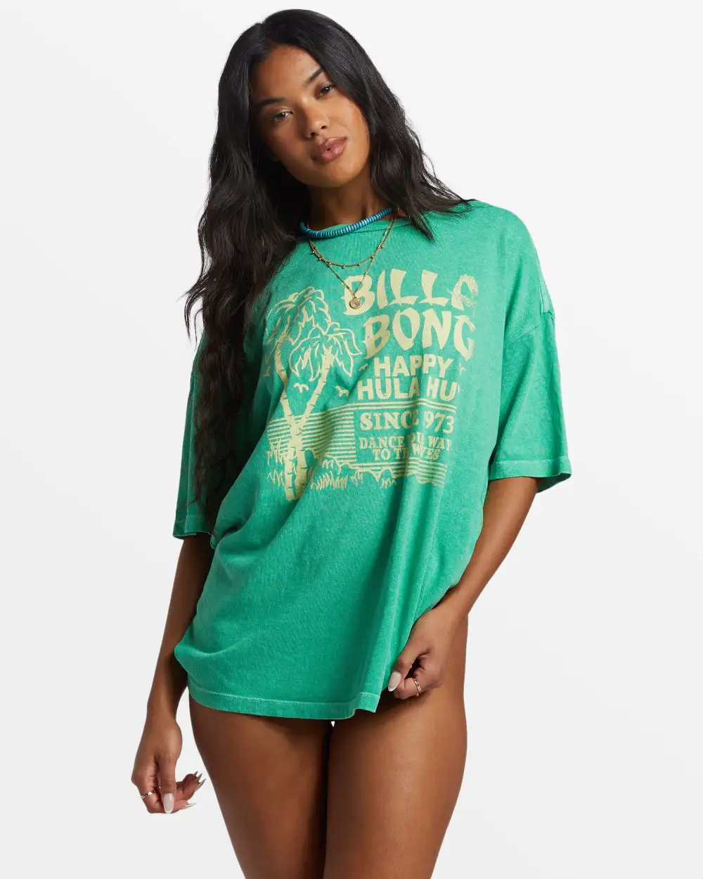 Final inventoryHula Hut Oversized T-Shirt - Tropical Green