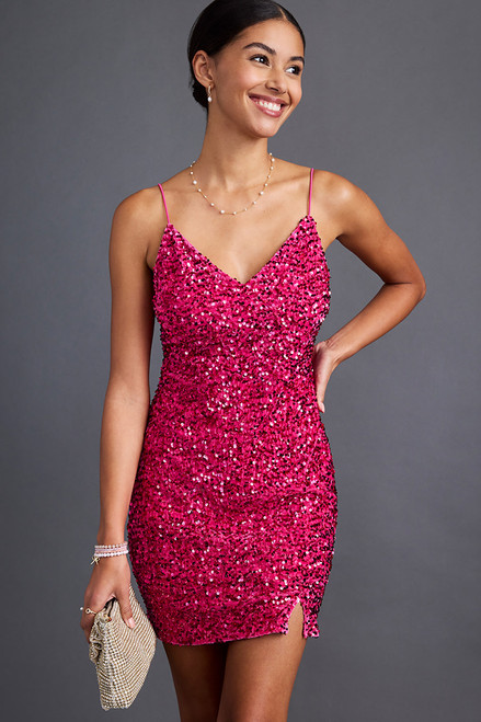 Jennifer Sequin Bow Back Mini Dress
