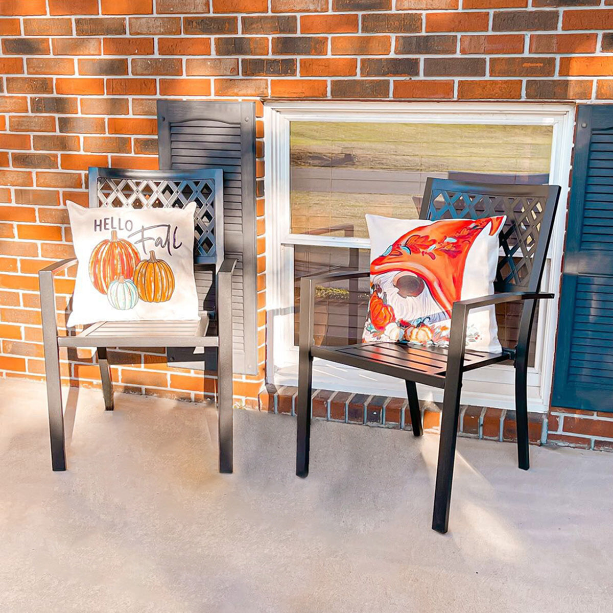 Patio Outdoor Dining Chairs Garden Backyard Chairs - Set of 2