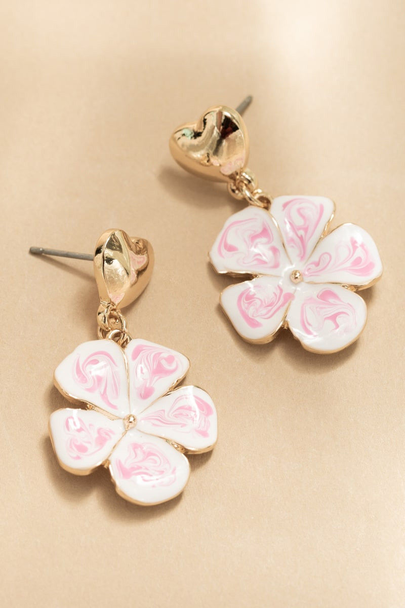 Jan Ceramic Flower Drop Earrings