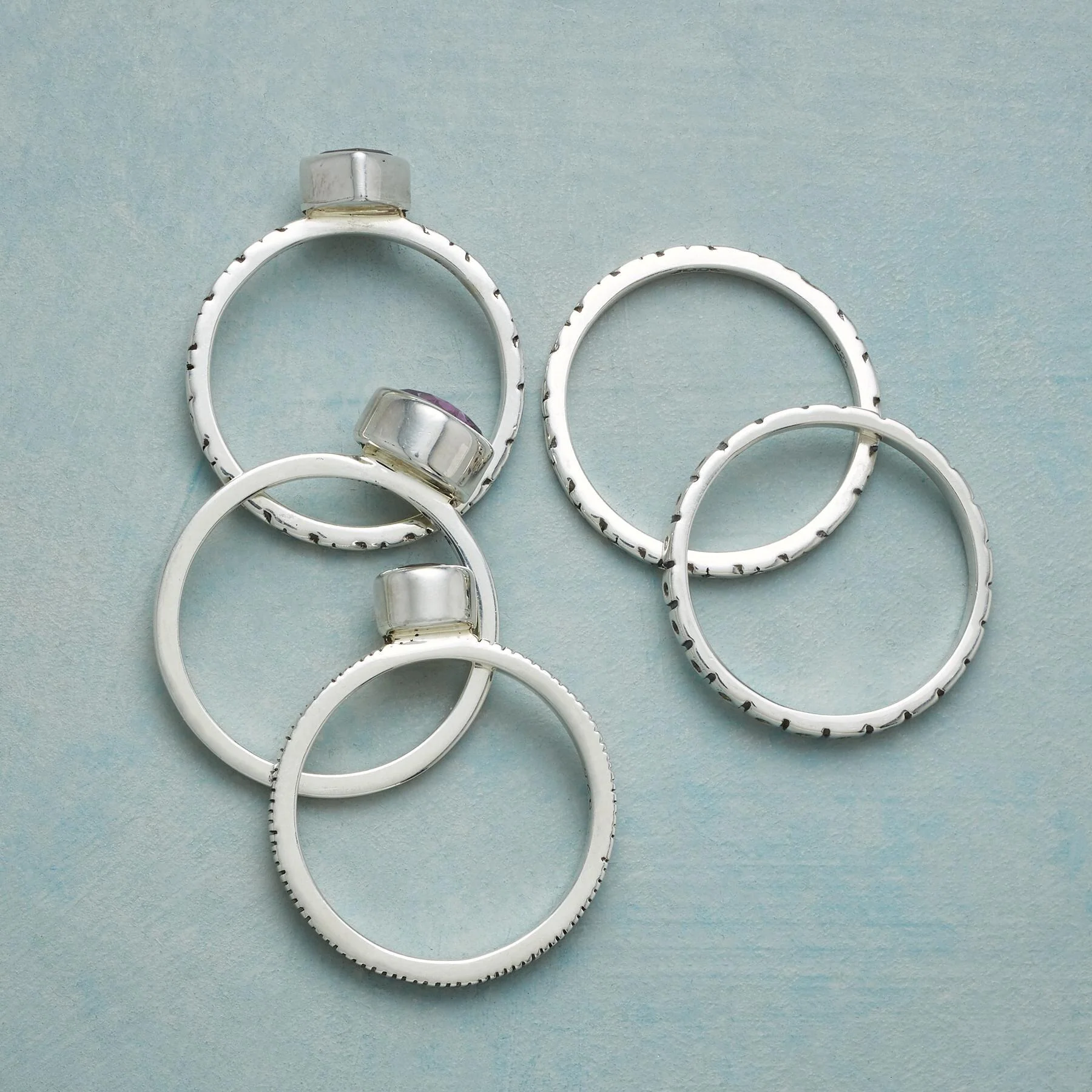 Plentitude Of Gems Stacking Rings S/5