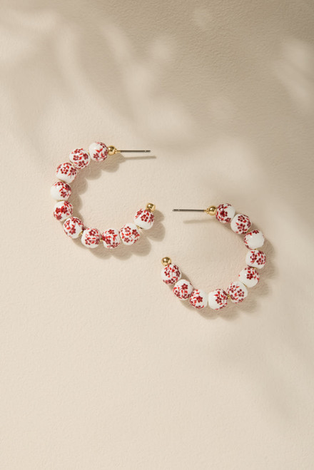 Jody Ceramic Ball Hoop Earrings