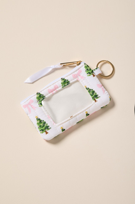 Christmas Trees and Bows Quilted Card Holder