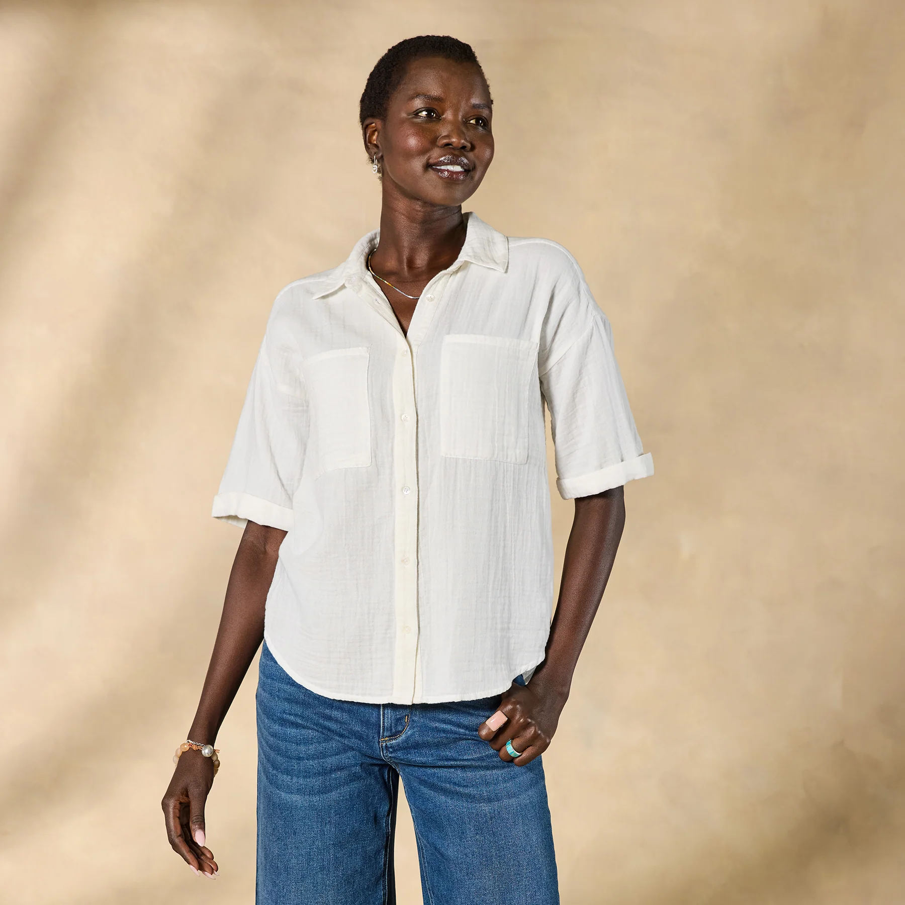 Mona Gauze Camp Shirt