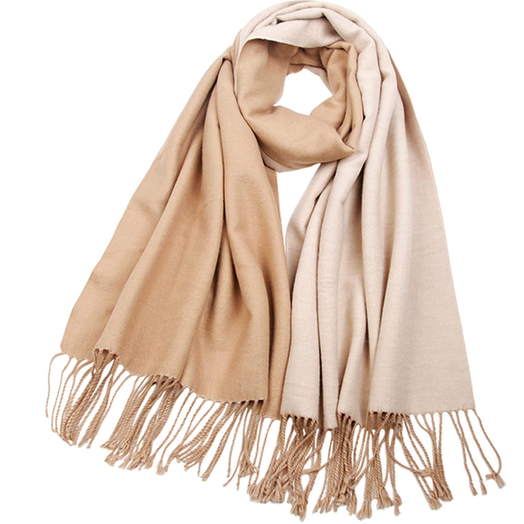 Only-bags.store Kaschmirschal übergroß Pashmina große warme Schals wickelt 2-tone für Herbst Winter