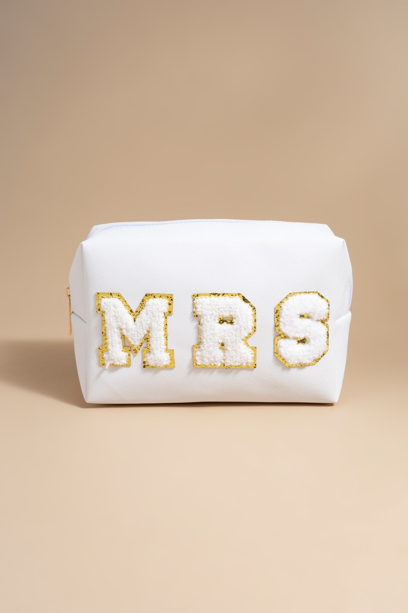 Mrs Embroidered Cosmetic Bag