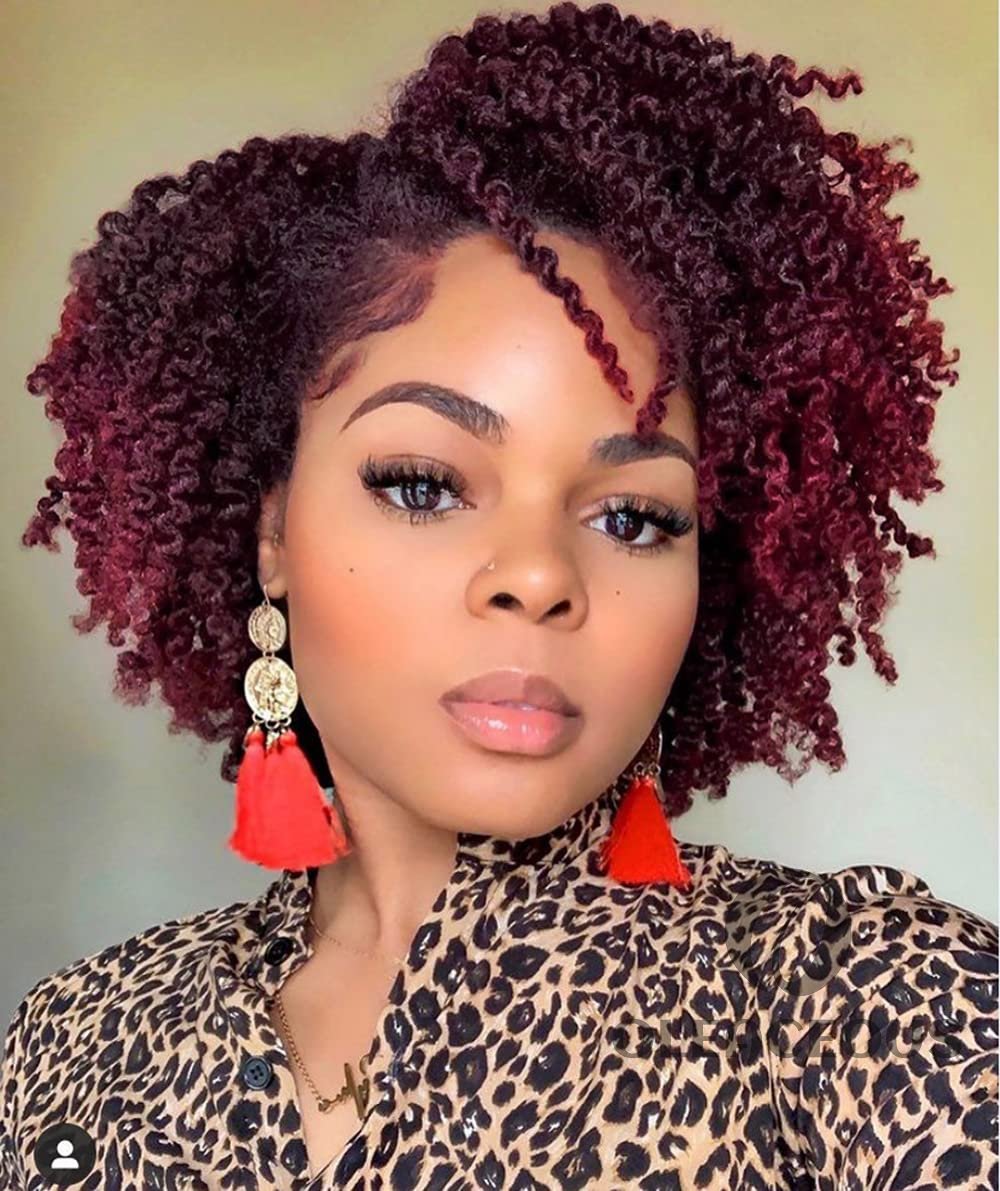 -Super Fluffy Afro Kinky Curly Wigs Black Explosive Hair