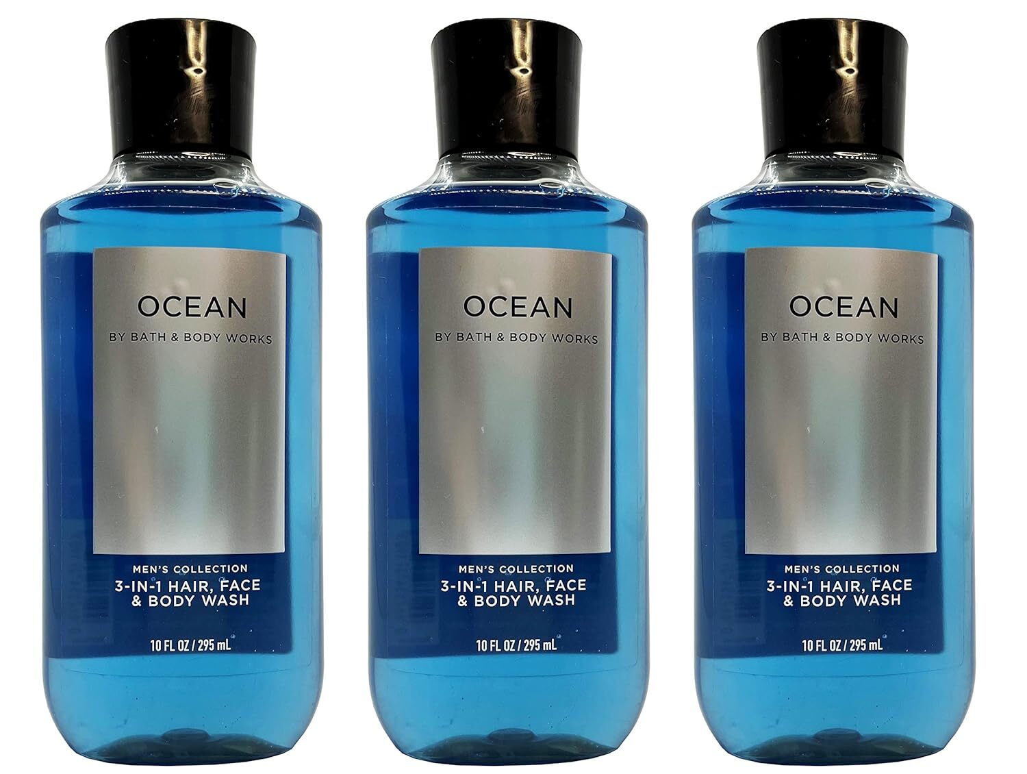 Lot of 3 Bath & Body Works Ocean Signature Collection 2 in 1 Hair Shampoo Body Wash for Men 10 Fl Oz