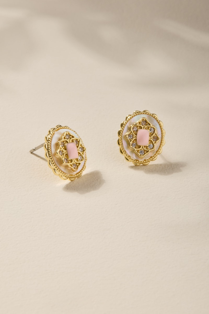 Rachel Mop Frame Stud Earrings