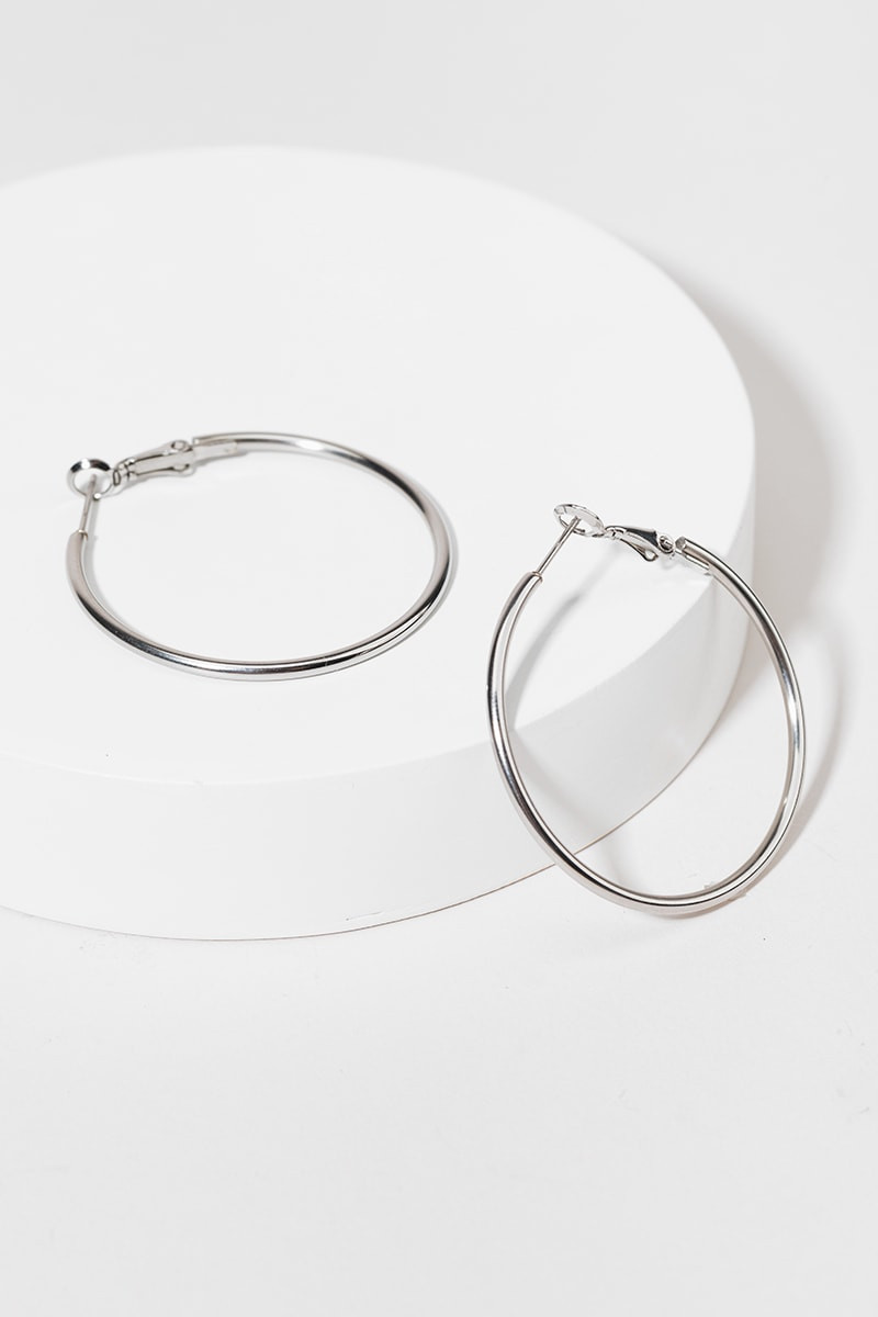 Linnaea Large Stainless Steel Hoop Earrings