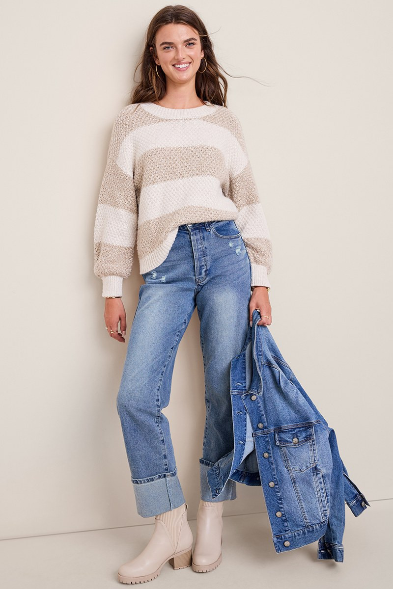 Dawn Striped Crewneck Sweater