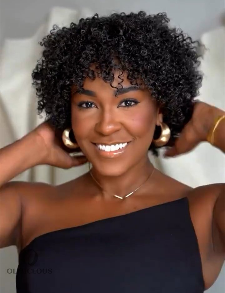 Put On & Go Short Ombre Black Brazilian Curly Wig